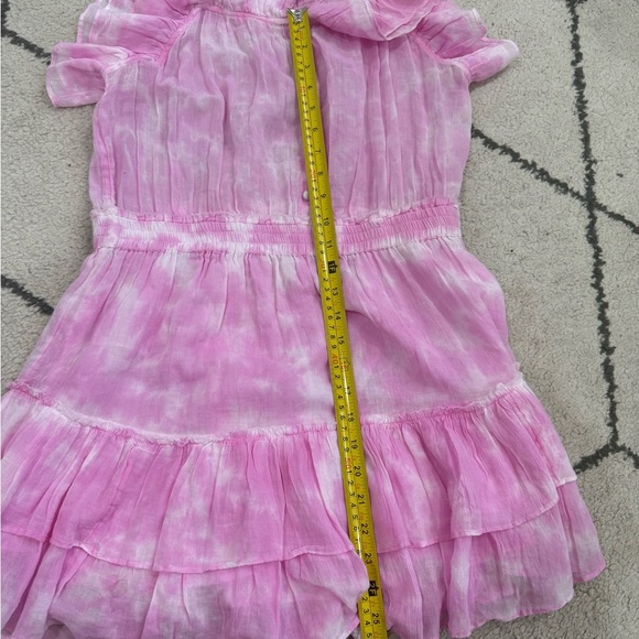 LoveShackFancy Dress Marina Mini Ruffle Tiered in Peony Pink Hand Tie - Picture 11 of 11
